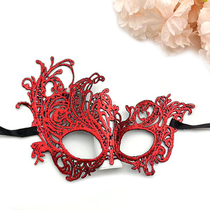 Mascarada Máscara de encaje negro veneciano Máscaras de flores rosas Disfraz de fiesta de Halloween para mujeres y niñas - Product Image 3