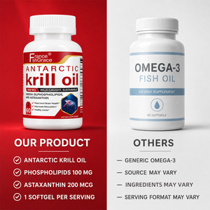 Huile de Krill Premium Shecome 500mg Oméga 3 en gélules molles pour adultes – Soutient la mobilité des articulations et la fonction mentale – 60 gélules d'huile de Krill - Product Image 3