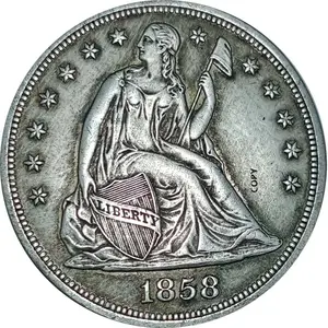 american eagle métal art Suppliers-Réplique de pièces de monnaie secret 1858 USA, Badge en métal, billet de france, Collection artistique, nouveau