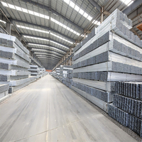 Barra de caja soldada galvanizada de sección hueca ASTM A500, columna de tubo de hierro de 100*50mm, tubo Rectangular A36 Ms y tubos cuadrados Gi