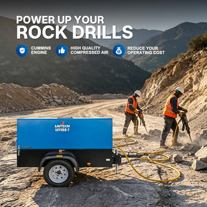 Compresseur d'air à vis diesel industriel Olymtech, portable et mobile, pour les travaux de construction, le sablage, le forage et les opérations minières - Product Image 1