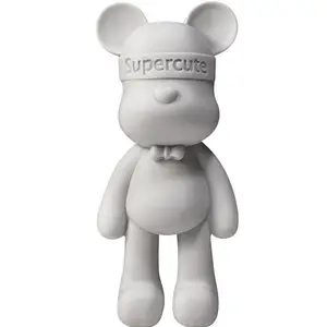 Figura personalizada de vinilo grande de alta calidad, ladrillo de oso en blanco liso 1000 1000%, escultura de Bearbrick