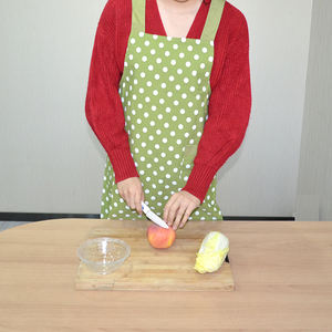 Delantal de estilo japonés coreano, blanco y negro, algodón, medio corto, para camarero, vestido, venta al por mayor, 2021 - Product Image 4