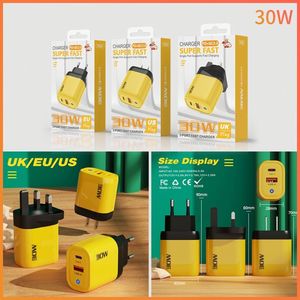อะแดปเตอร์ติดผนัง EU/US/UK รองรับ PD 30W Type-C+USB ช่องเสียบคู่ พร้อมหน้าจอแสดงผลดิจิตอล LED ได้รับการรับรองมาตรฐาน CE สำหรับชาร์จโทรศัพท์มือถือ แล็ปท็อป และ iPhone 17 - Product Image 6