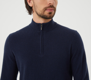 2025, оптовая продажа, роскошный Мужской трикотажный 90% из мериносовой шерсти, 10% кашемировый свитер на молнии, Осенний деловой свитер с логотипом на заказ - Product Image 3