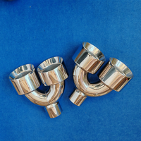 Punta de Escape Cromada Pulida de 4.5 Pulgadas, Forma de U, Acero Inoxidable, Punta de Silenciador Doble, Universal para Tubo de Escape de Automóvil, Piezas de Tuning