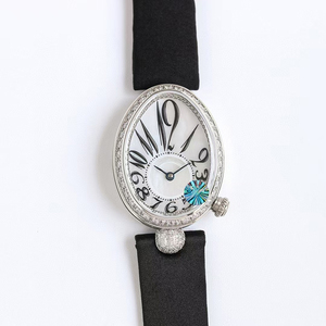 Premium High Quality Automatic <b>Mechanical</b> White Dial Oval Silver Case Diamond Bezel High Precision Luxury Elite Women Timepiece - Product Image 2