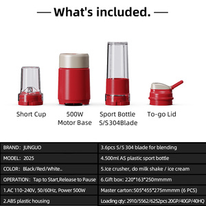 Nhà Máy Trực Tiếp Đa Chức Năng Máy Xay Sinh Tố ABS Nhựa Cơ Thể Chopper Máy Xay Sinh Tố 6Pcs SUS304 Lưỡi Cho Nhà Bếp Nhà Sử Dụng - Product Image 4