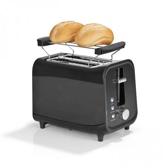 800W 2 wide slots Customize Logo auto centering Toaster with Crumb Tray CVT bowing setting,cancel,reheat, defrost function