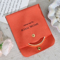 Pochette à bijoux en microfibre 10*10 cm, enveloppe personnalisée avec logo imprimé, pochette de luxe en daim pour boucles d'oreilles, bagues, bracelets, montres