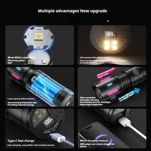 30 Wát LED dải huỳnh quang ngân hàng điện 1500m phạm vi Hợp kim nhôm đèn pin chiến thuật với màu vàng và màu đỏ đèn hậu - Product Image 4