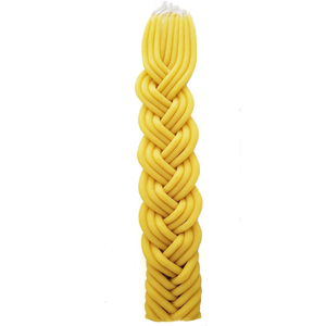 Natural Beeswax Flat Braided Havdalah <strong>Candle</strong> Multi Wick <strong>Bee</strong> <strong>Wax</strong> End of Shabbat Havdallah <strong>Candle</strong> 12" Tall Shabbat <strong>Candles</strong> - Product Image 1