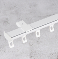 Rail de rideau en aluminium fin de 12 mm en gros avec support de plafond dissimulé et fixation murale, connecteur d'angle à 90 degrés pour baies vitrées