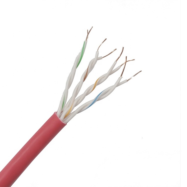 HOTION Cat5e 24AWG Solid Bare Copper LSZH Silicone Rubber Insulation Fire Alarm Cable Fire-Resistant 8C 4 Pairs Voice Alarms
