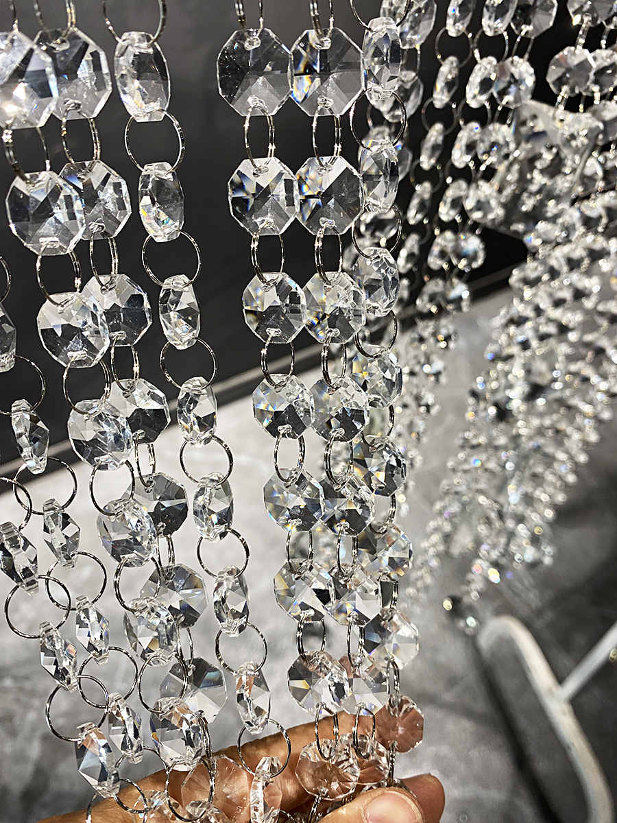 Glass Crystal Garland Strands - 14mm Clear Octagon Prisms, image size:900x1200