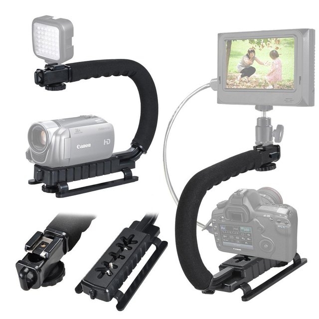 Professional Video Accessories Video Action Handle Grip with Hot-shoe Mount Camera Shooting Support