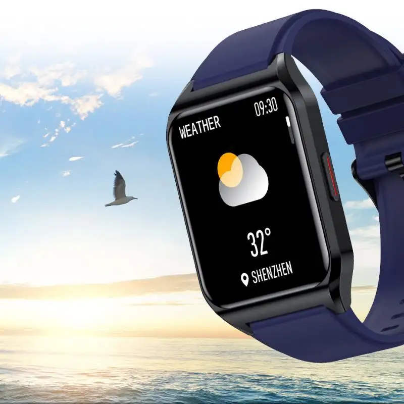 Jam tangan pintar luar ruangan H60, jam tangan pintar layar 1.69 Ins tahan air, jam tangan cerdas panggilan suhu olahraga
