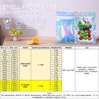 Sacs refermables en film holographique laser Mylar avec fermeture éclair frontale 16*24cm, sacs refermables à fermeture éclair pour accessoires de mode