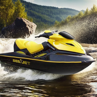 Jet ski à moteur 4 temps de 1400 cm3, directement de l'usine, avec une capacité de 1500 cm3, batterie Hison, 4 cylindres, matériau en fibre de verre et aluminium