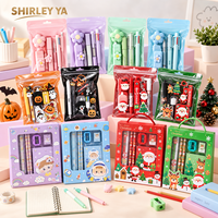 Ensemble de papeterie de Noël pour enfants, 6 pièces, fournitures scolaires, carnet, crayon, porte-clés, ensemble de cadeaux de Noël, vente en gros
