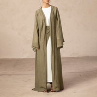 Abaya Aschulman Personnalisée Décontractée Premium Dubaï 2024 pour Femmes, Abaya en Lin Musulmane