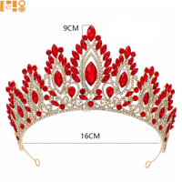 Couronne de cristal brillante de style baroque vintage européen et américain, accessoire de coiffure pour robe de bal, de concours de beauté, de défilé et de mariage