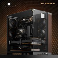 Thermalright A70 Vision V2 ATX Caso juegos tres lados sin columna de vidrio 8 CPU Fans Ranuras con pantalla LCD de 9,16 pulgadas