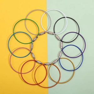 Colored Steel Wire Keychain <b>Rings</b>, Flexible Cable <b>Key</b> Holder Loops for DIY <b>Accessories</b>, Luggage Tags and Promotional Use - Product Image 3