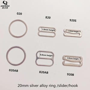 20mm bạc vòng điều chỉnh nickle miễn phí phẳng loại AB dày lớn cao hơn LỖ áo ngực khóa bạc Kẽm hợp kim Áo ngực dây đeo vòng và thanh trượt - Product Image 4