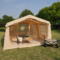 Tente gonflable de 17,28 m² pour le camping en plein air, le glamping, abri avec fenêtres en TPU imperméables, fabrication en usine