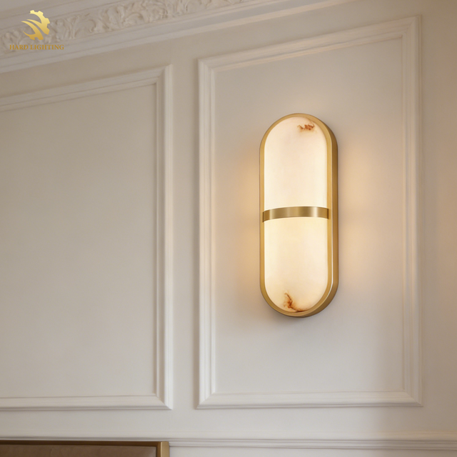 Post Modern Creative Round Alabaster Art Decorative Wall Lamp Cost-Effective Nordic Minimalist Wall Mounted LED Lamp
