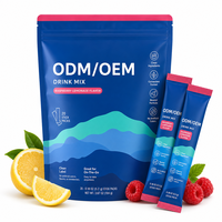 OEM ODM Mélange de boisson à la framboise et au citron en sachets individuels, Complément alimentaire, Marque privée, Fabricant de poudre sur mesure, Fournisseurs en gros