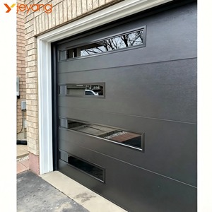 <span class=keywords><strong>Porta</strong></span> da <span class=keywords><strong>Garage</strong></span> Sezionale Automatica JY Moderna in Acciaio con Pannello Sandwich Isolato in Schiuma di Alluminio Antivento a Vista Completa - Product Image 1