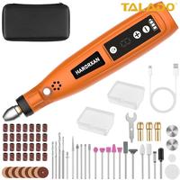 Kit d'outils rotatifs sans fil TALADO, rechargeable par USB, mini-stylo de meulage, outil manuel portable pour le polissage, la sculpture, le perçage et la gravure