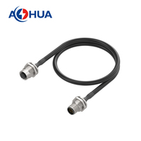 Ventes directes d'usine led éclairage connecteur étanche M12 2 ~ 12pin pré-fil prise électrique en métal avec câble 18/20/22/awg