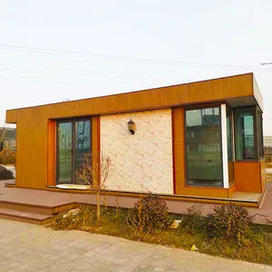 china foam concrete outdoor building tiny trailer camp caravan prefabricated modern prefab house with solar panels for sale