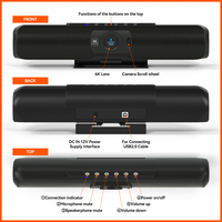 Konferans Sistemi Mikrofonu, 4K USB Video Kamerası, 1080p HD Web Kamerası, Dahili Mikrofonlu, Görüntülü Arama, Ofis Eğitimi için