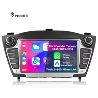Podofo 7 ''2 + 64GB Android Autoradio Stéréo Sans Fil Carplay Android Auto Wifi DVR EQ GPS pour Hyundai Tucson/IX35 2009-2015 OEM