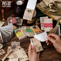 Vintage Life Series Pack de 60 pièces Notes autocollantes auto-adhésives Feuilles mobiles Matériel Manuel Décoration Papier de support