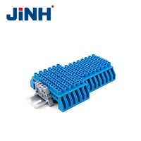 Bloc de jonction série JHS03 6P bleu/vert/blanc avec barre neutre en cuivre pour mise à la terre