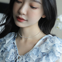 Collier à chaîne de perles Ywxs, mode féminine, luxe léger, design de niche, chaîne de clavicule, pendentif à perles, vente en gros pour femmes