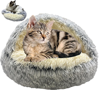 Lits pour chiens, lit-caverne pour chiens de petite taille, chats et animaux de compagnie, lit douillet à capuche rembourré et moelleux pour chiots