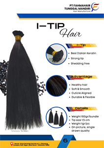 Venta al por mayor de Indonesia Micro I Tip Pre-Bonded Extensiones de Cabello 100% Virgen Remy Cabello humano Natural Liso - Product Image 3