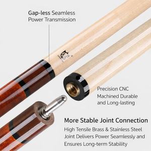 Queue de <span class=keywords><strong>billard</strong></span> professionnelle en érable de 58 pouces, 19 oz, avec fût en érable semi-assemblé et joint rapide en acier inoxydable pour <span class=keywords><strong>billard</strong></span> américain et 9 <span class=keywords><strong>boules</strong></span> - Product Image 3