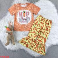 Vêtements pour filles en gros pour Pâques, vêtements décontractés doux pour tout-petits, tenues d'automne, ensembles de vêtements pour bébés