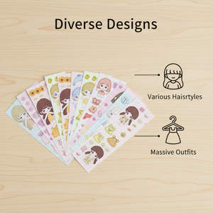 สติกเกอร์แต่งตัว สติกเกอร์กันน้ำและไม่ทิ้งคราบ สติกเกอร์เพื่อการศึกษาเหมาะสำหรับเด็ก วัสดุสำหรับสมุดบันทึกคุณภาพสูง - Product Image 2