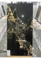 Prix usine de haute qualité Black Gold Line Design Carreaux de sol en marbre 600*1200 pour murs intérieurs, sols,