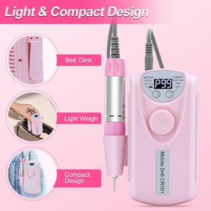Perceuse à ongles rechargeable 35000 tr/min avec mode pause, ponceuse à ongles électrique haute vitesse, manucure et pédicure professionnelles - Product Image 5