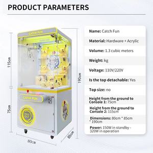 Machine de jeu à griffes de table commerciale personnalisée en métal, à monnayeur, avec lecteur de tickets, garantie 1 an, multilingue et compatible Wi-Fi - Product Image 6
