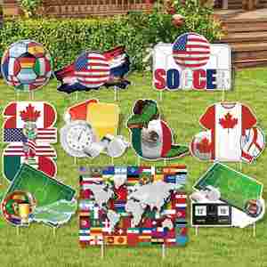 Weather Resistant High Definition <b>Customized</b>-Yard-Signs-18x24-with-H for Fan Gathering Spot & Soccer Night Match - Product Image 1